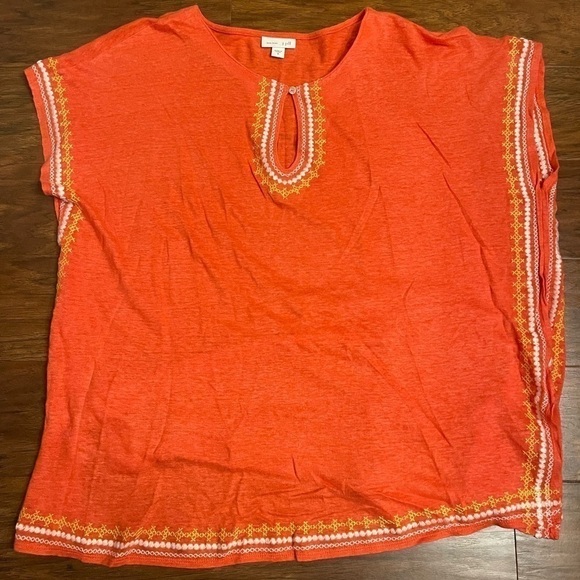 J. Jill Coral Linen Oversized Top Size M - Picture 4 of 5